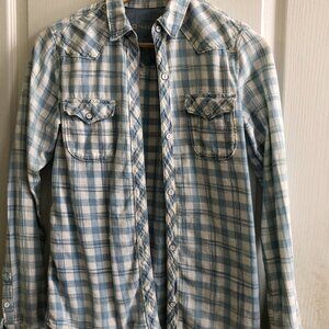 Blue and White western style shirt from the Gap (M tall women's)